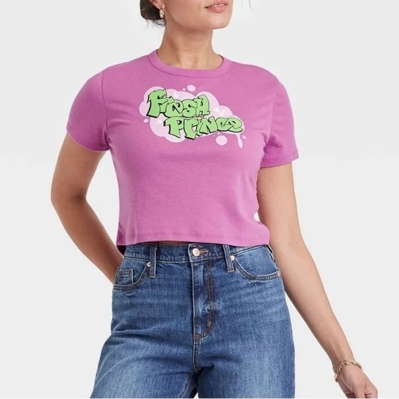 NEW Fresh Prince Graphic Short Sleeve Cropped Baby Tee | Size Small - Picture 1 of 14